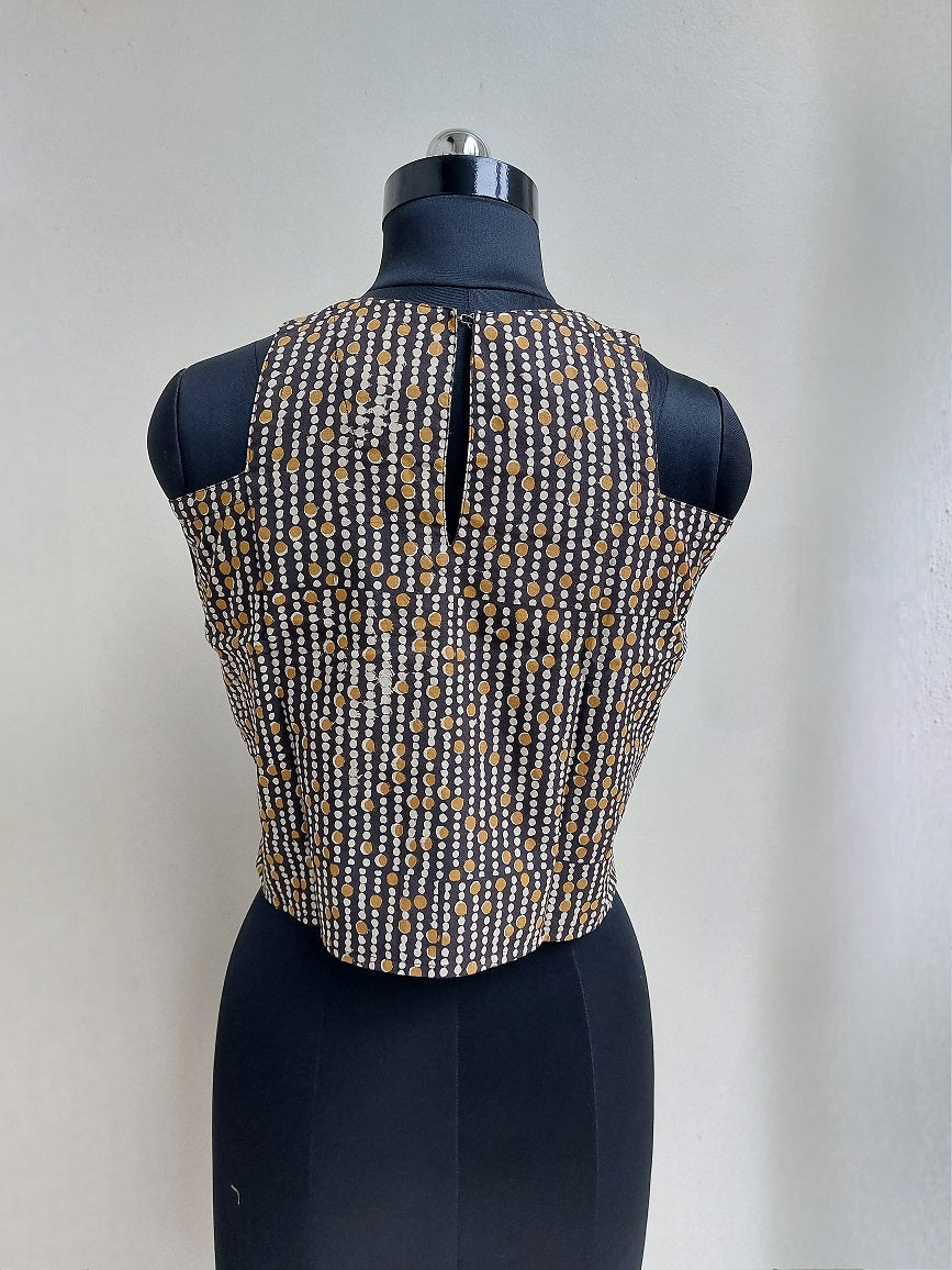 Black Polka Dots Crop Top