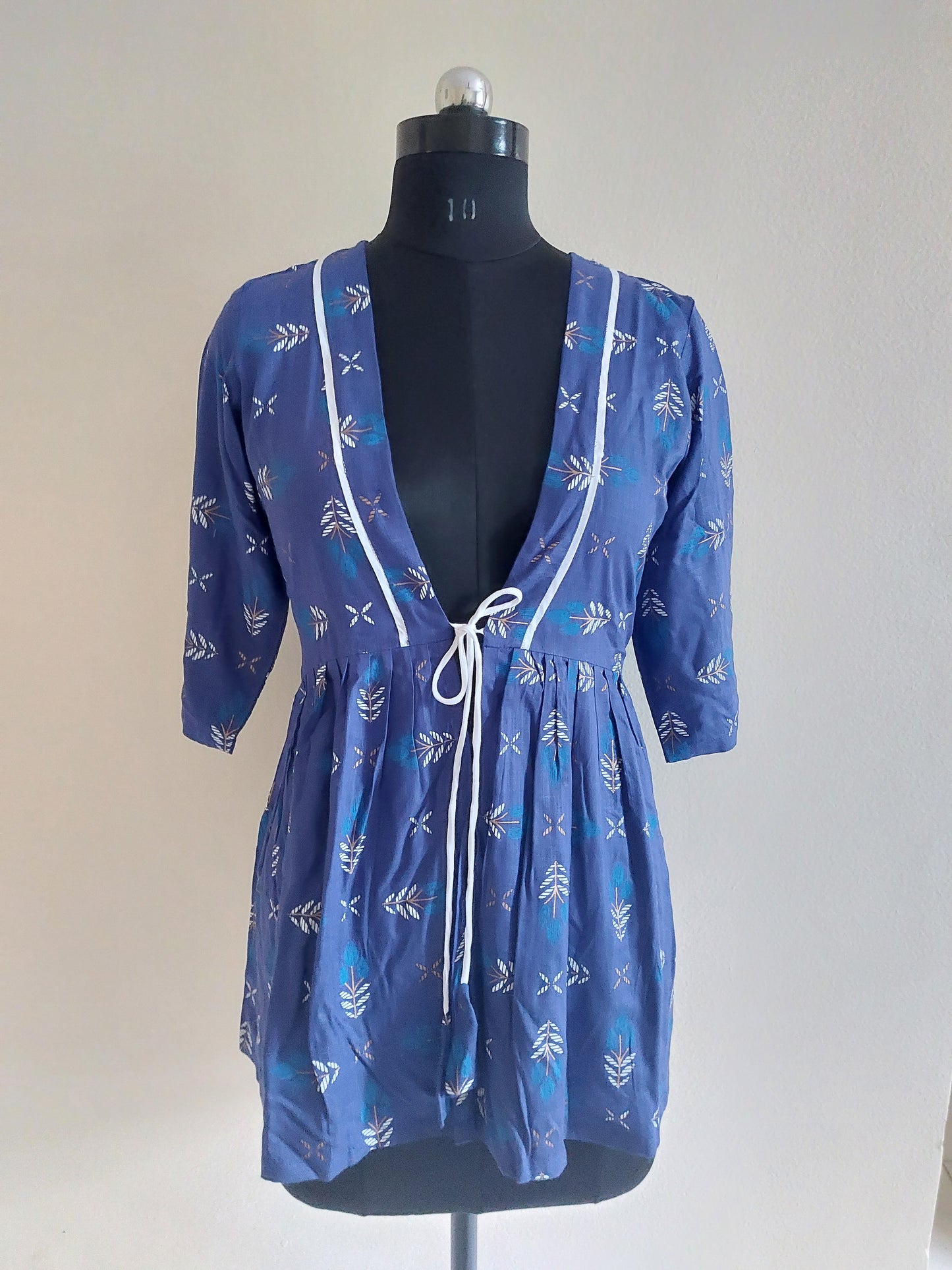 Blue Floral Peplum Jacket