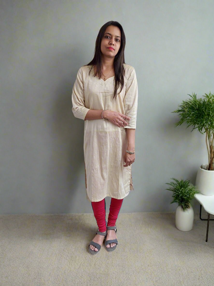 Off-White Silk Kurta