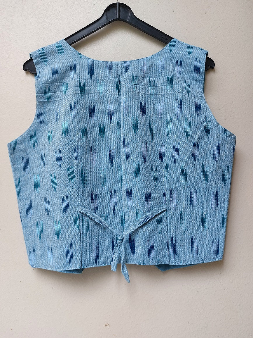 Blue Ikkat Vest