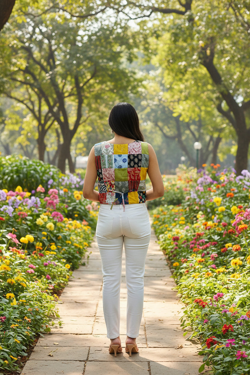 Multicolor Patchwork Vest
