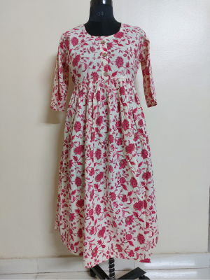 Offwhite Floral Midi Dress