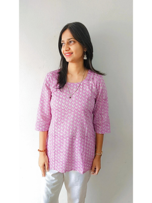 Pink Bird Short Kurti