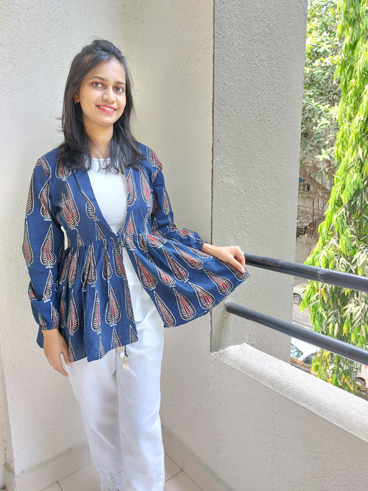 Blue Peplum Jacket