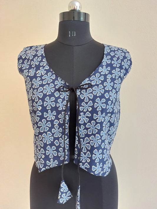 Blue Floral Printed Koti