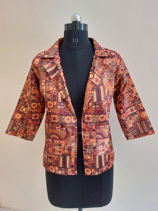 Brown Digital Printed Jacket