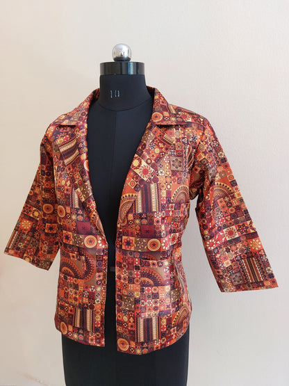 Brown Digital Printed Jacket