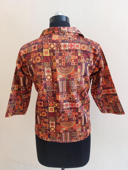 Brown Digital Printed Jacket