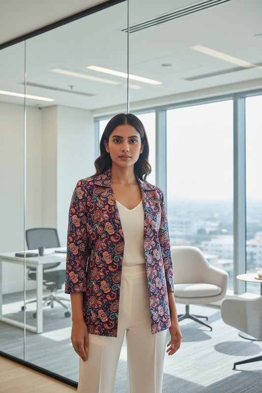 Purple Digital Printed Jacket