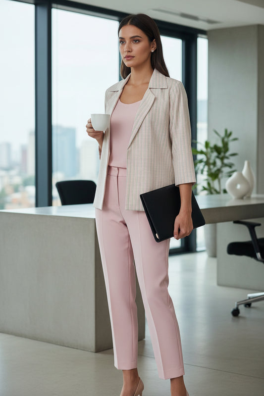 Pink Green Collar Jacket