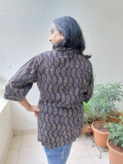 Black HandBlock Printed Paisely Tunic