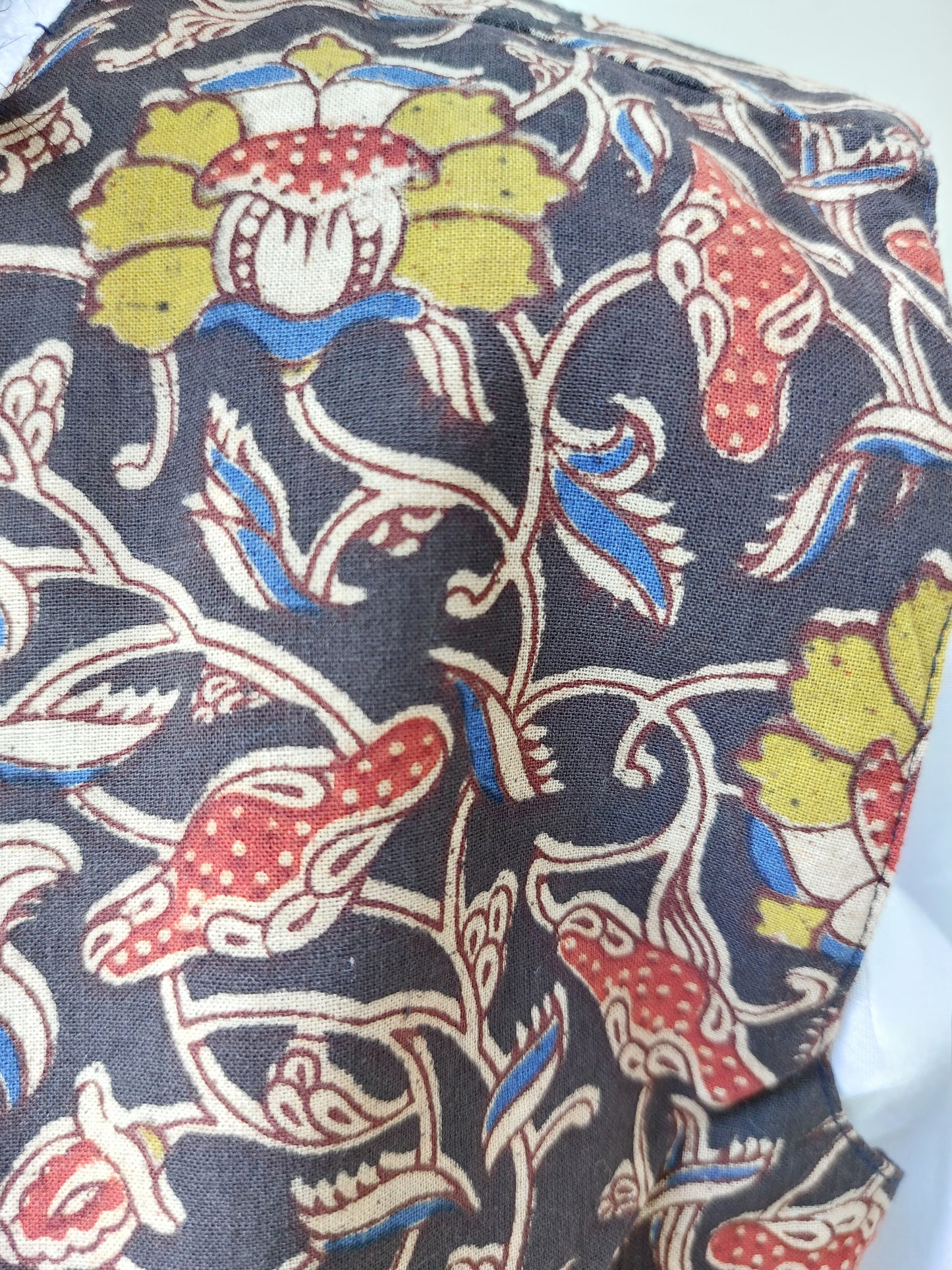 Reversible Black Maroon Kalamkari Koti