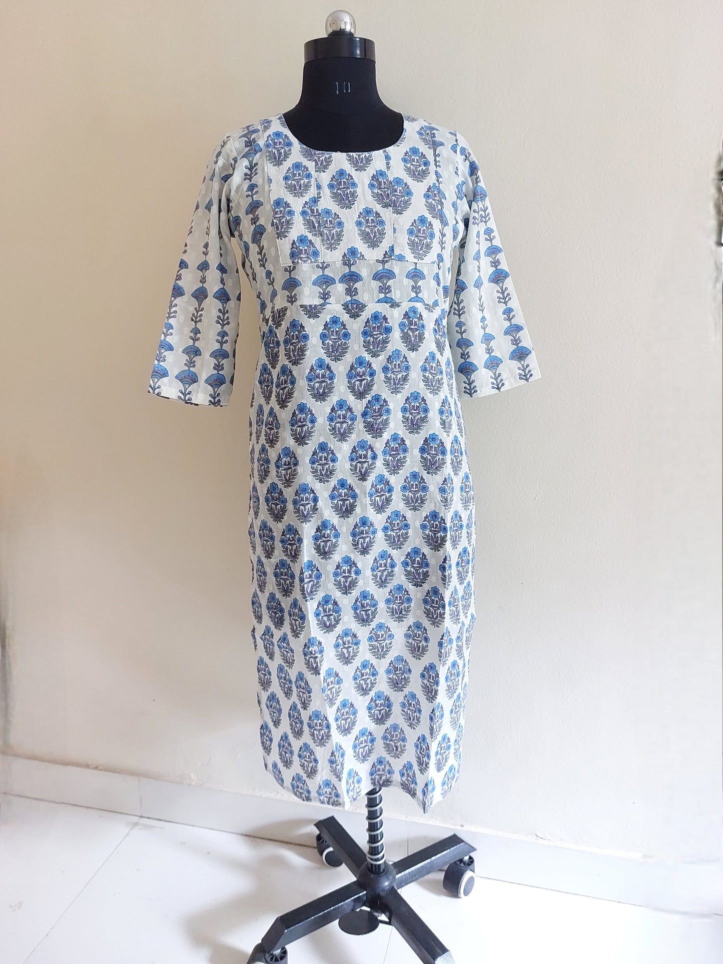 White Floral Yoke Kurta