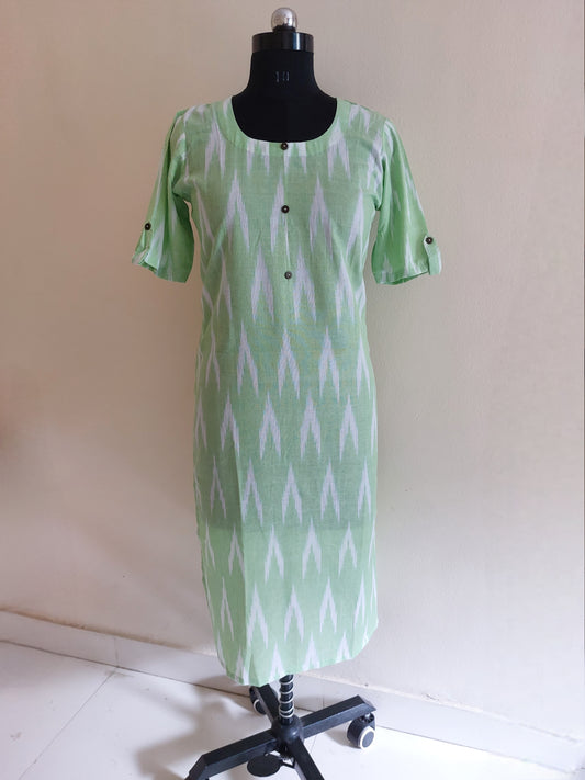 Pista Green Ikkat Kurta