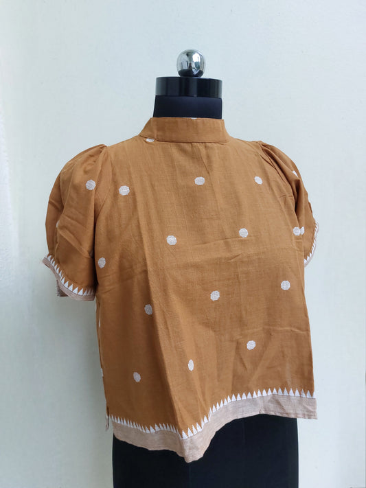 Brown Dots Crop Top