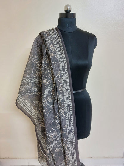 Grey Chanderi Dupatta