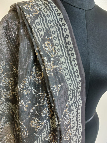 Grey Chanderi Dupatta