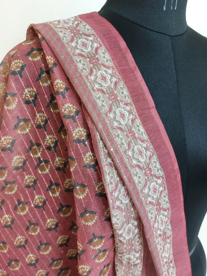 Pink Chanderi Dupatta