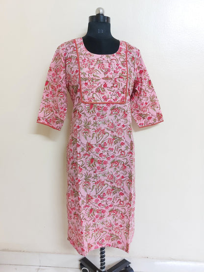 Pink Floral Kurta