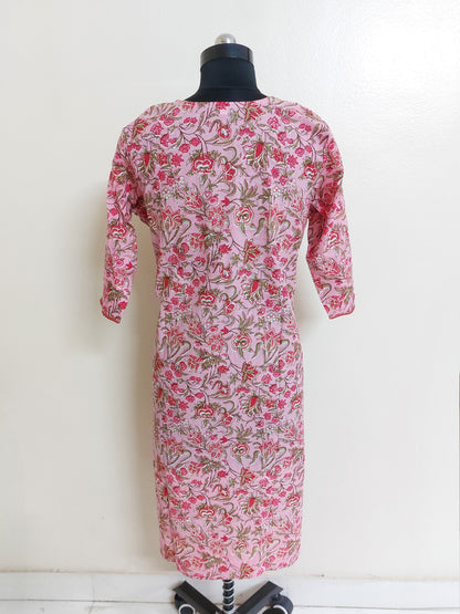 Pink Floral Kurta