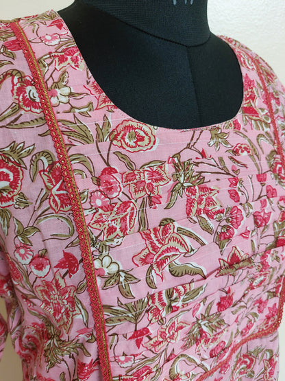 Pink Floral Kurta