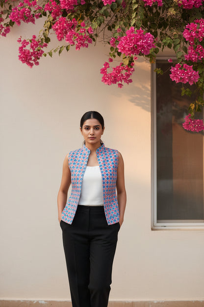 Blue Geometric Modi Jacket