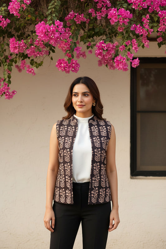 Black Floral Modi Jacket