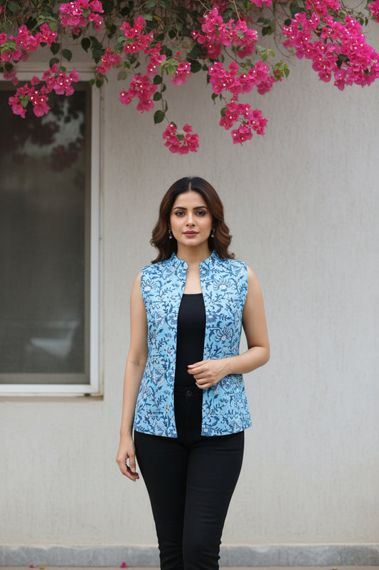 Blue Floral Modi Jacket