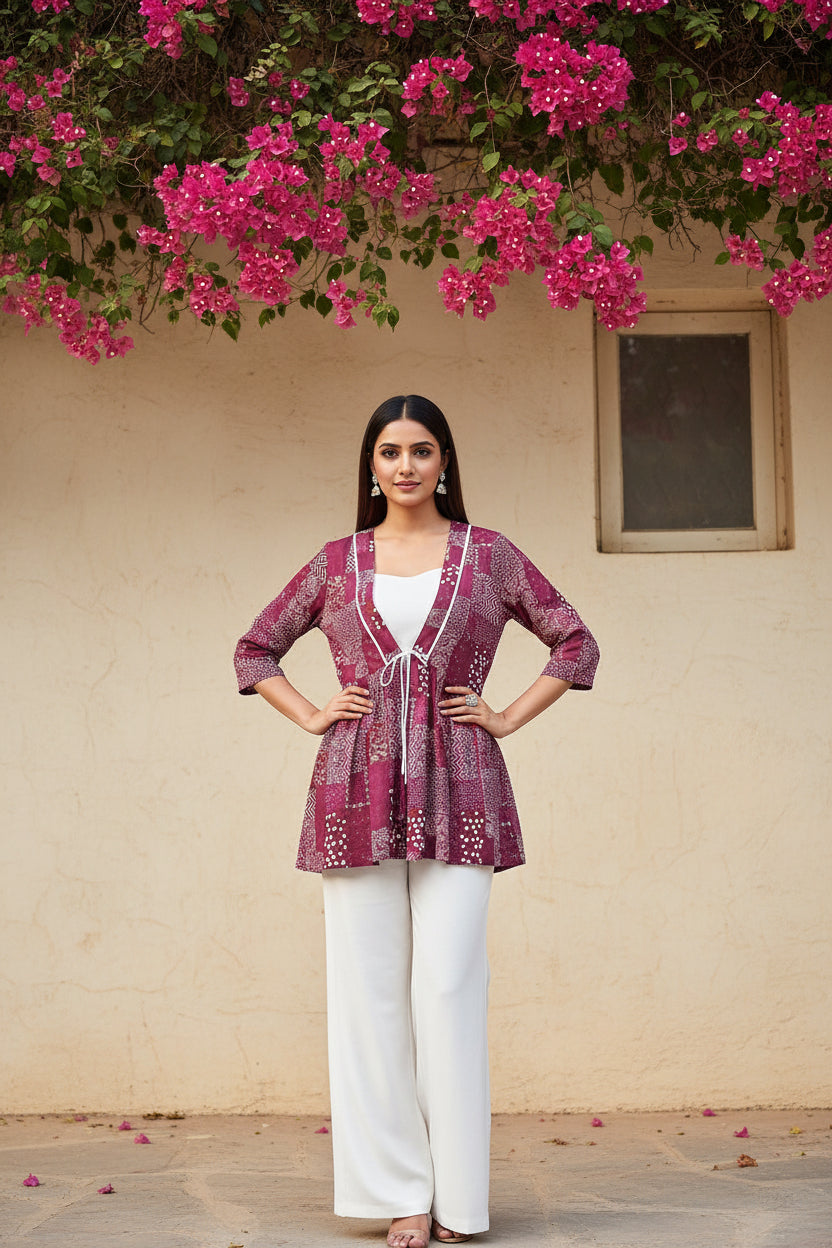 Maroon Peplum Jacket