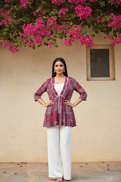 Maroon Peplum Jacket