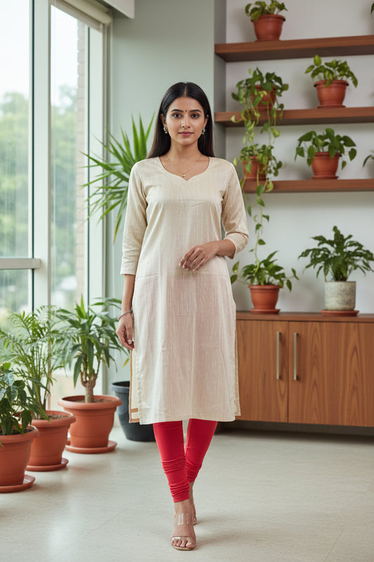 Off-White Silk Kurta