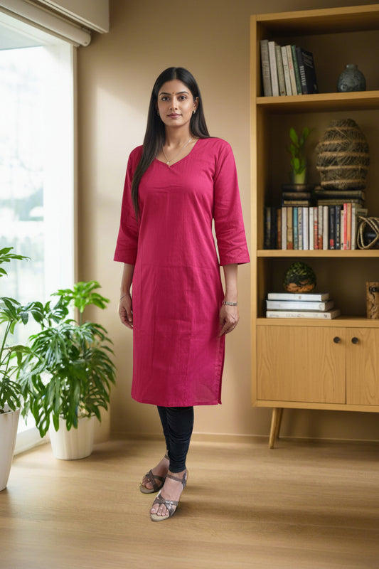 Maroon Silk Kurta