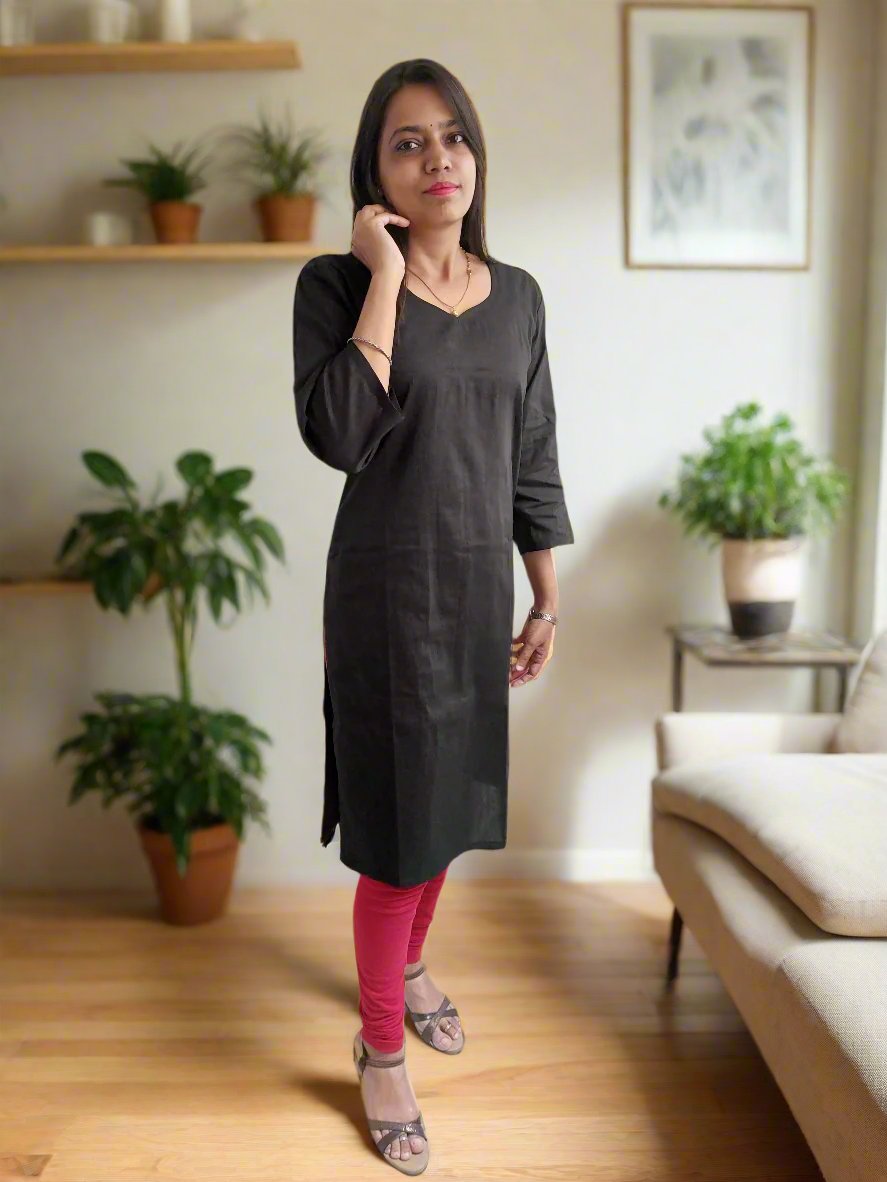 Black Silk Kurta