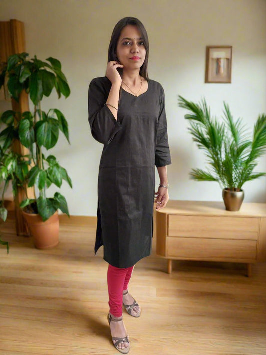 Black Silk Kurta