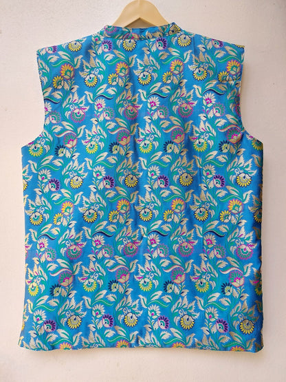 Blue Paithani Modi Jacket