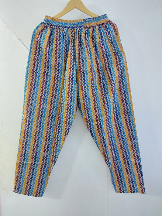 Grey Cotton Straight Pants