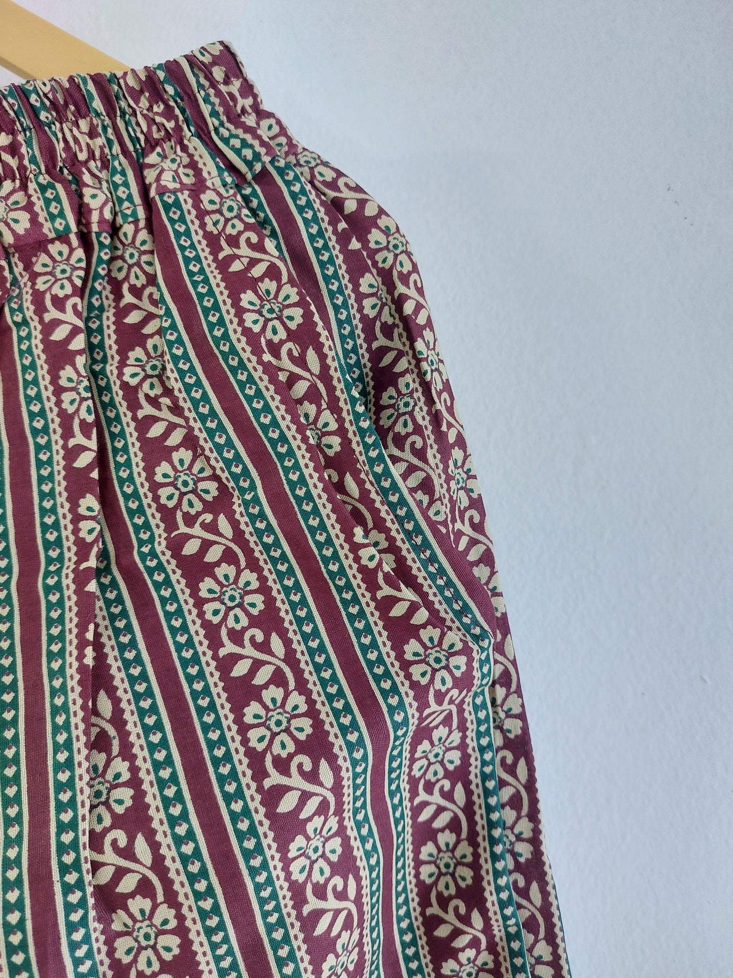 Maroon Cotton Straight Pants
