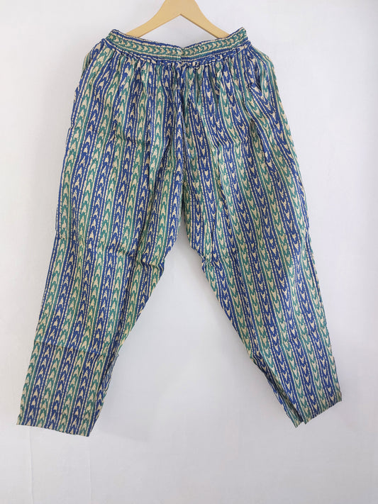 Green Cotton Straight Pants