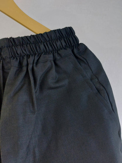 Black Cotton Straight Pants