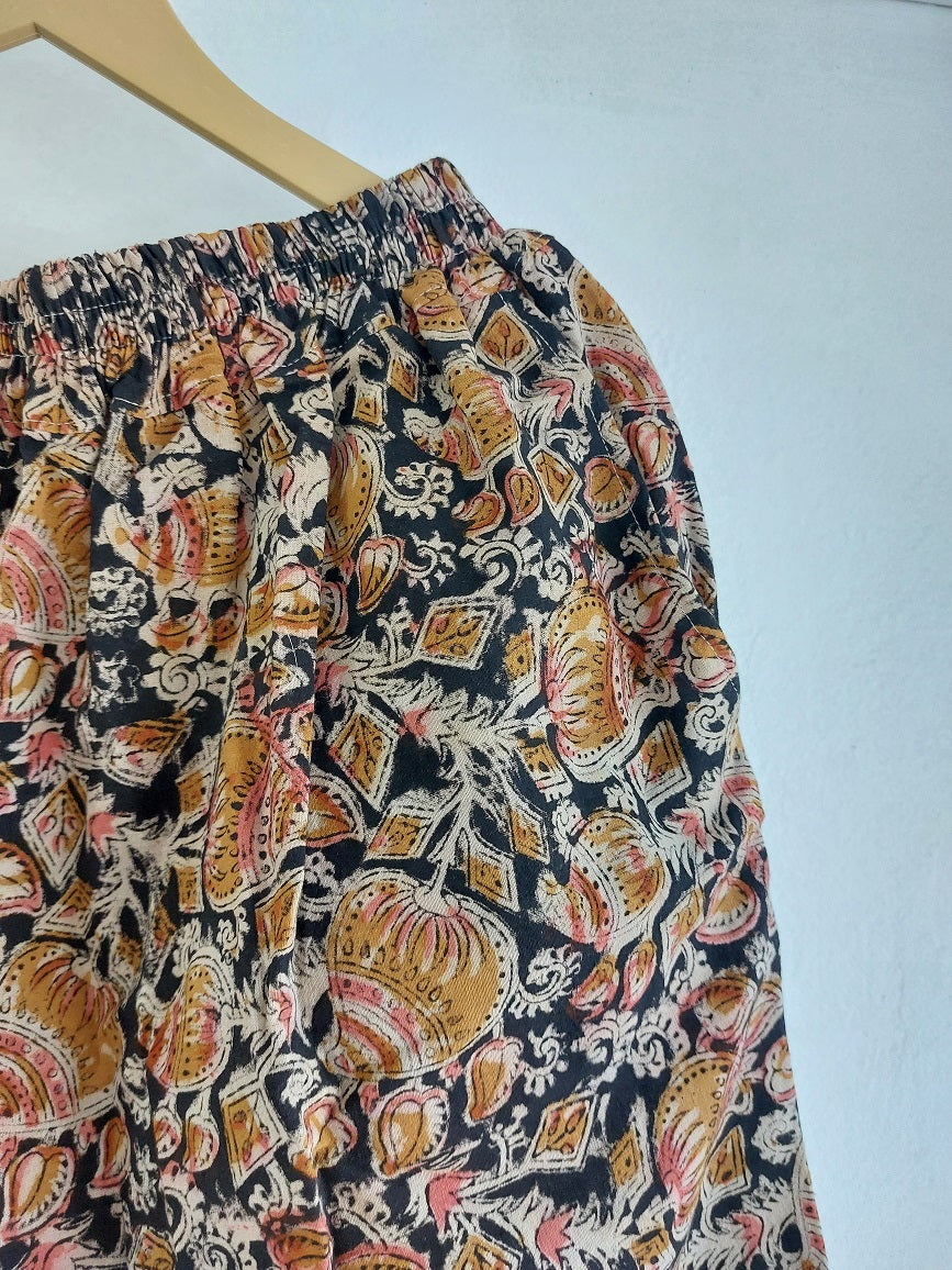 Black Kalamkari Straight Pants