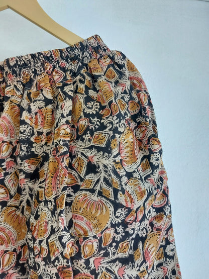 Black Kalamkari Straight Pants