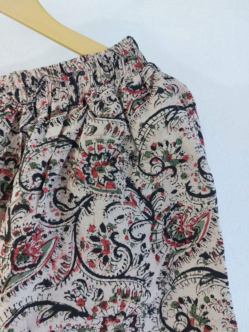 Cream Kalamkari Straight Pants