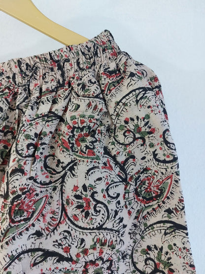 Cream Kalamkari Straight Pants