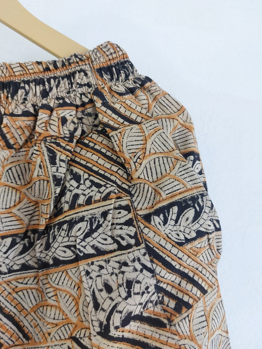 Yellow Kalamkari Straight Pants