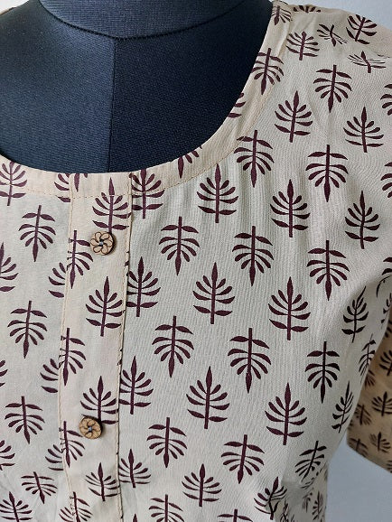 Offwhite Butti Short Kurti