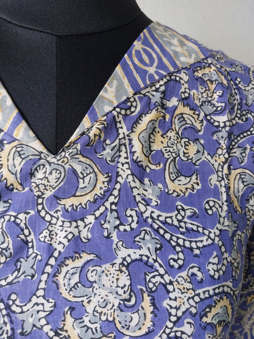 Violet Floral Short Kurti