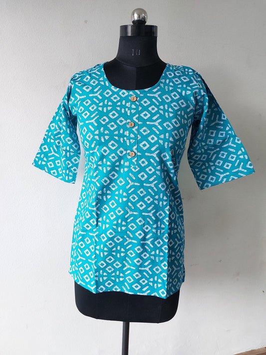 Blue Batik Short Kurti