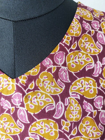 Brown Floral Sleeveless Kurti