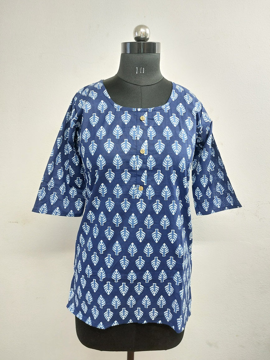 Indigo Leaf Short Kurti