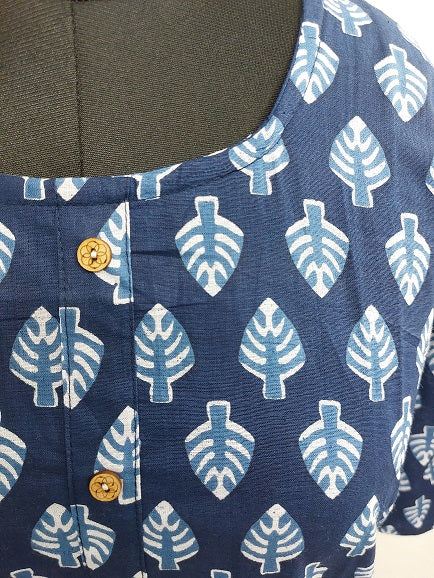 Indigo Leaf Short Kurti